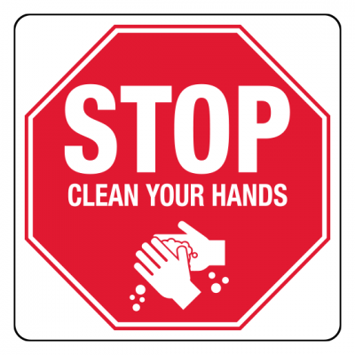STOP Clean Your Hands Sign
